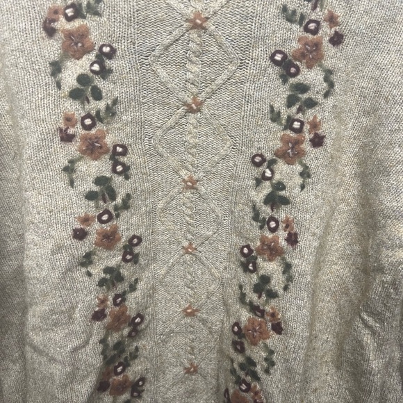 Vintage Wool-Blend Embroidered Knit Sweater XL - Picture 4 of 4